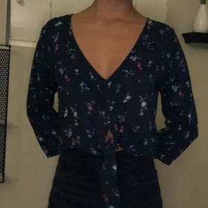 Floral Blue Blouse